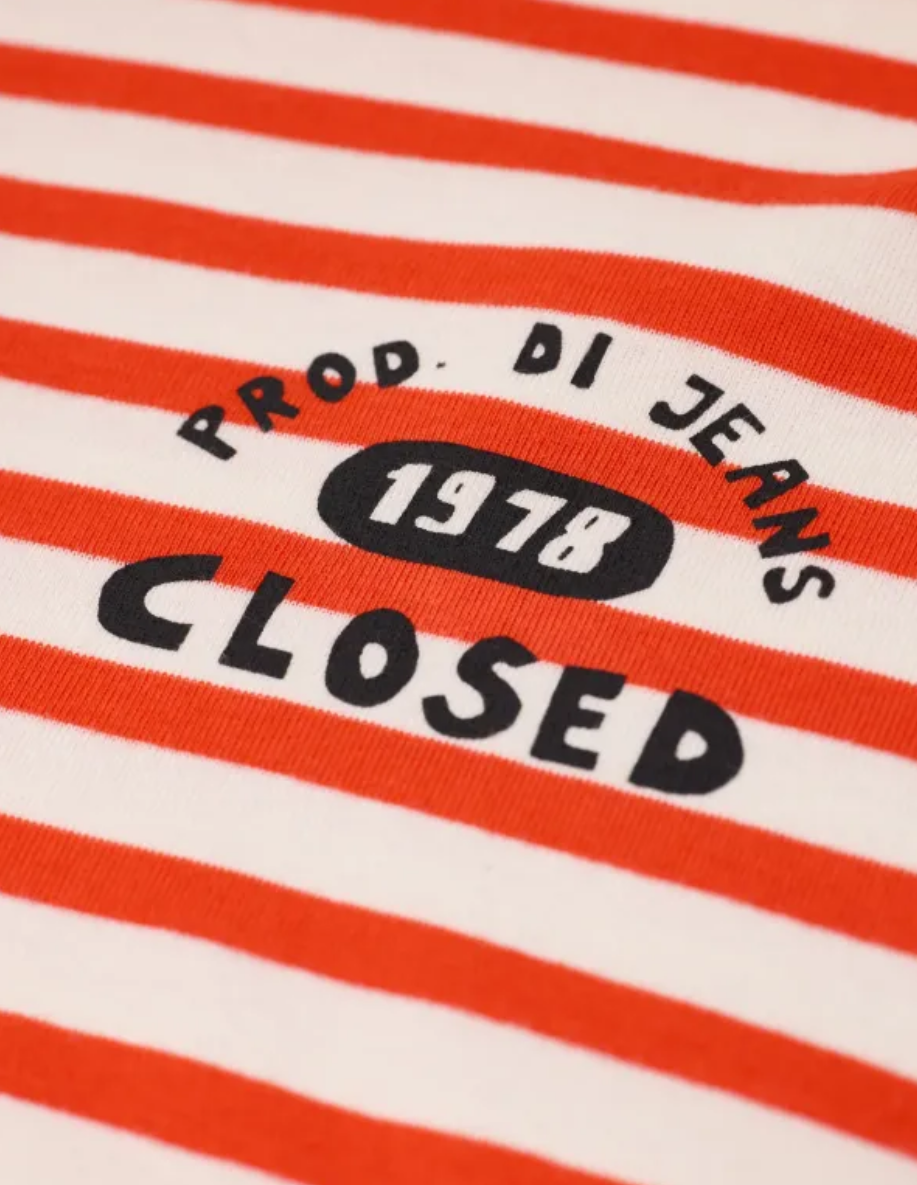 CLOSED Orange Stripe Longsleeve - Size M