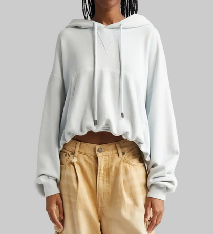 R13 Balloon Bubble Hem Cotton Fleece Hoodie - Size M