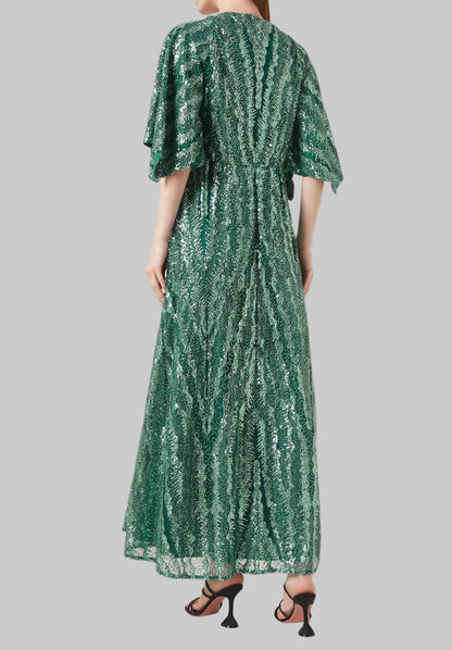 NEW*MAJE Rilousa Sequin Maxi Dress - Size 38