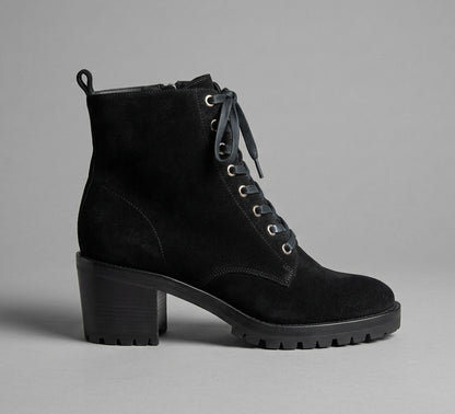 GIANVITO ROSSI Black Lace Up Suede Boots - Size 38.5