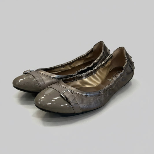 TOD’S Metallic Patent Toe Flats - Size 38