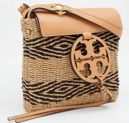 TORY BURCH Straw Miller Crossbody Bag