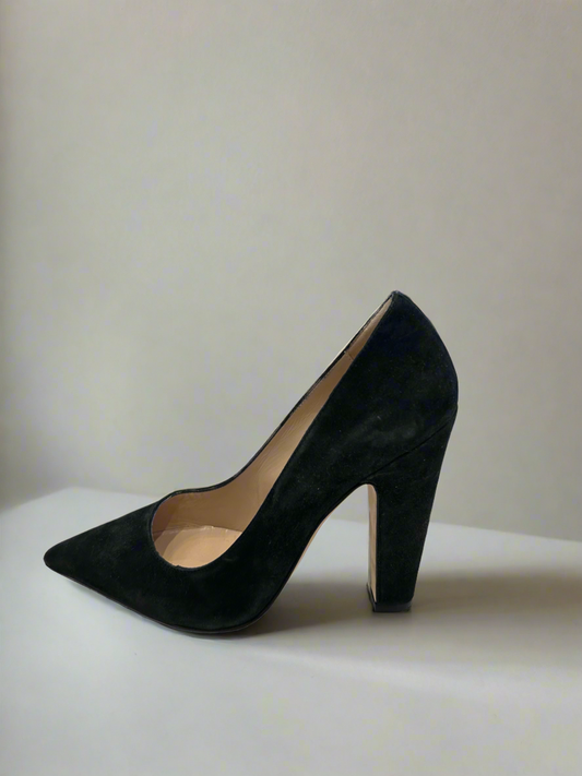 MANOLO BLAHNIK Suede Black Pumps - Size 38