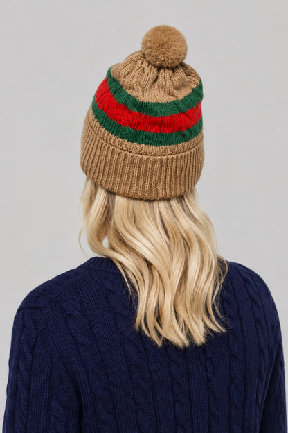 NEW* GUCCI Web Stripe Wool Beanie