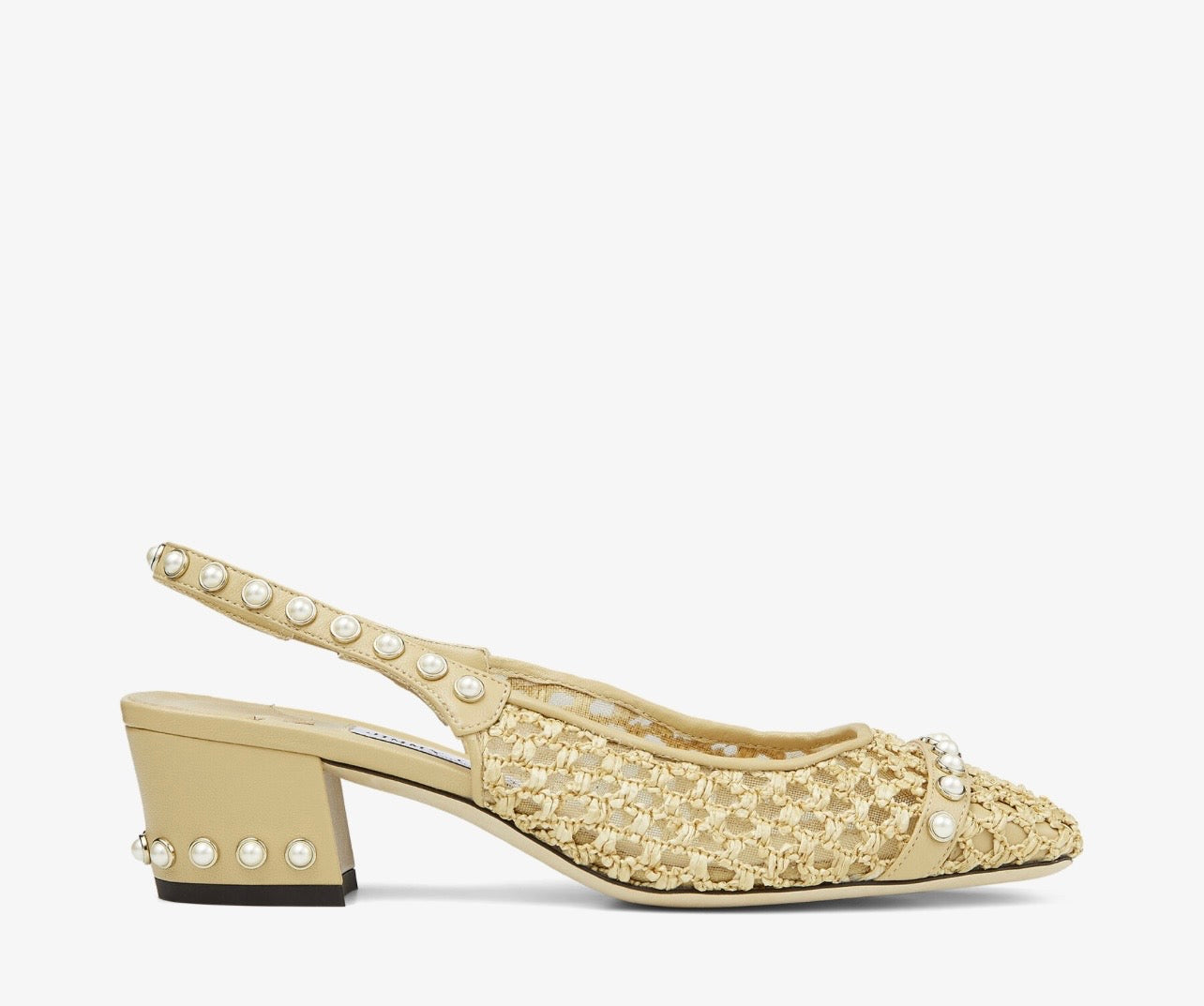 JIMMY CHOO Woven Hya 45 Raffia Slingback - Size 38