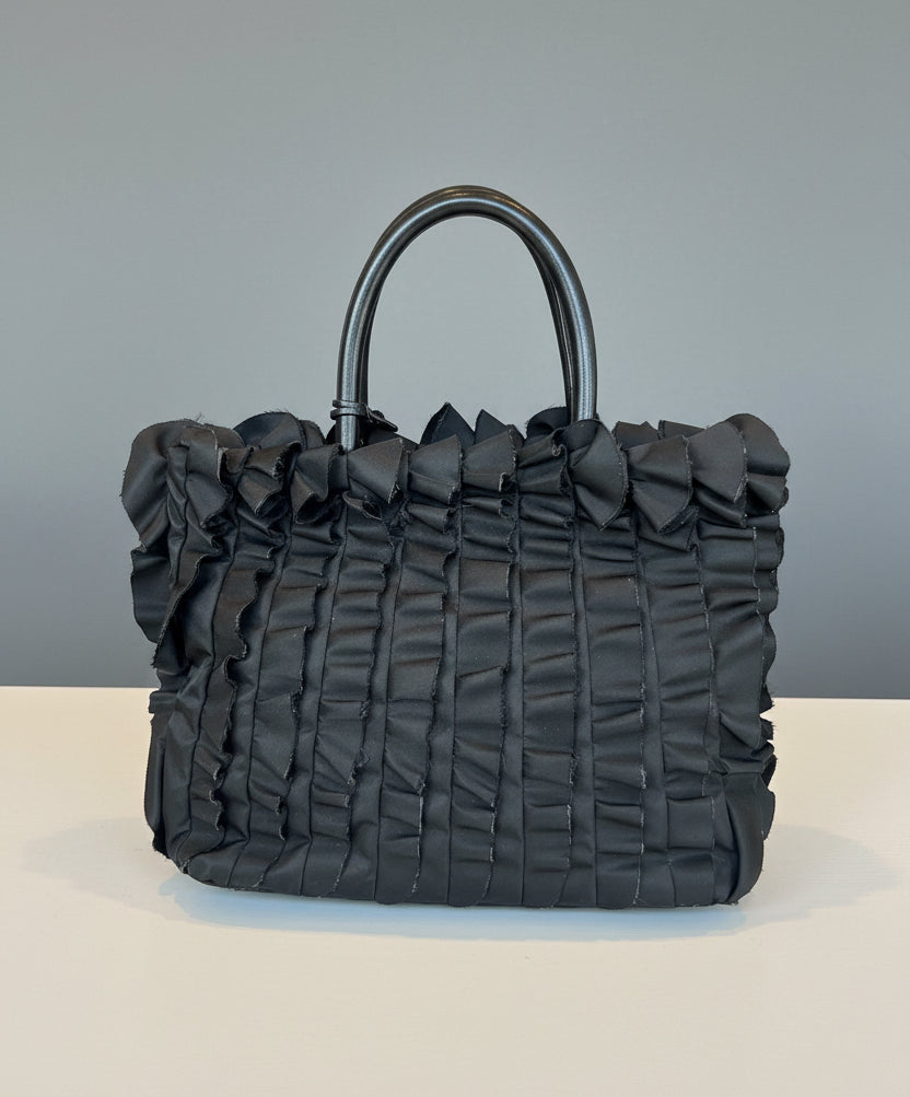 PRADA Tessuto Ruffle Top Handle