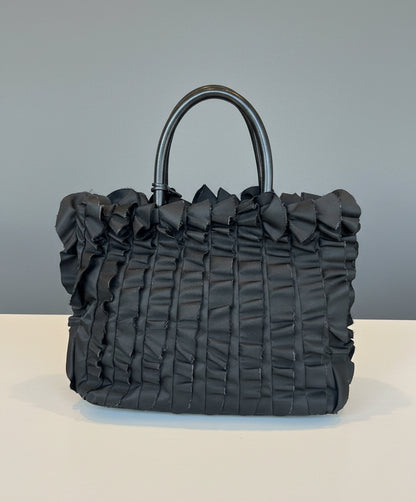 PRADA Tessuto Ruffle Top Handle