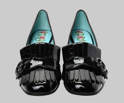 GUCCI Vernice GG Marmont Fringe - Size 39