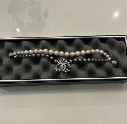 CHANEL Pearl Double chain Bracelet