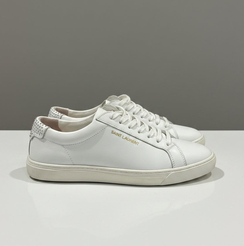 SAINT LAURENT White Leather Sneakers - Size 37