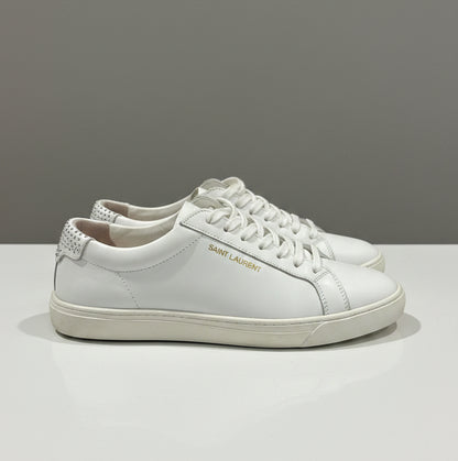 SAINT LAURENT White Leather Sneakers - Size 37