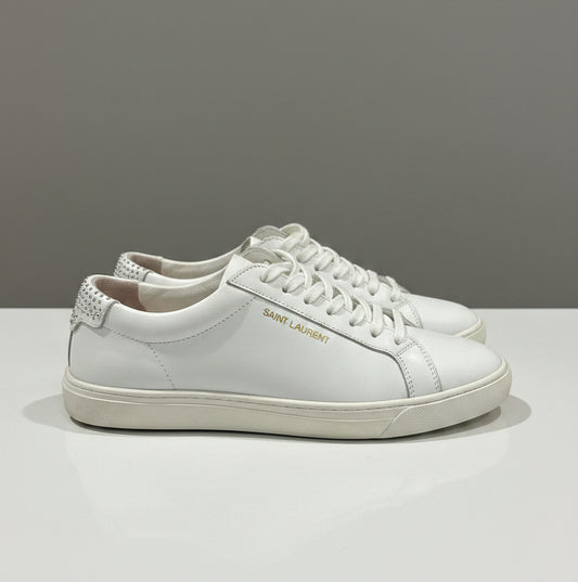 SAINT LAURENT White Leather Sneakers - Size 37