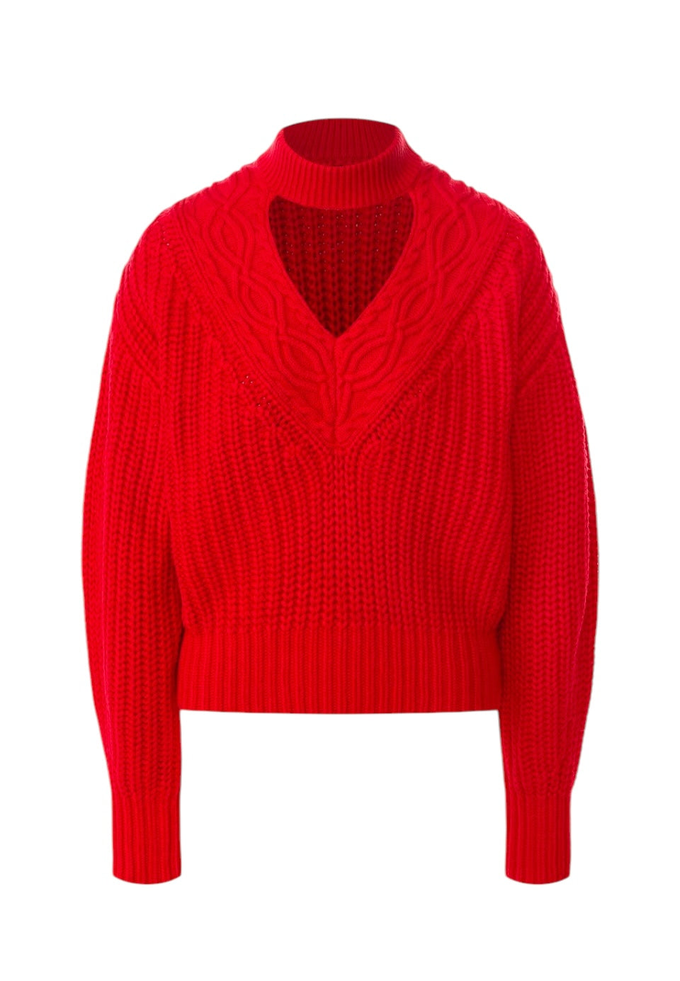 SELF PORTRAIT Red Mock V Neck Sweater - Size s