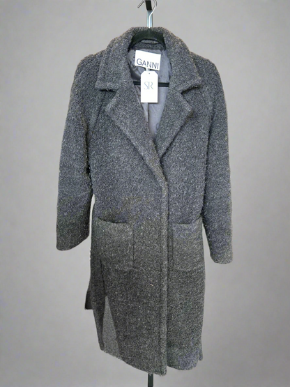 GANNI Charcoal long coat - Size 34