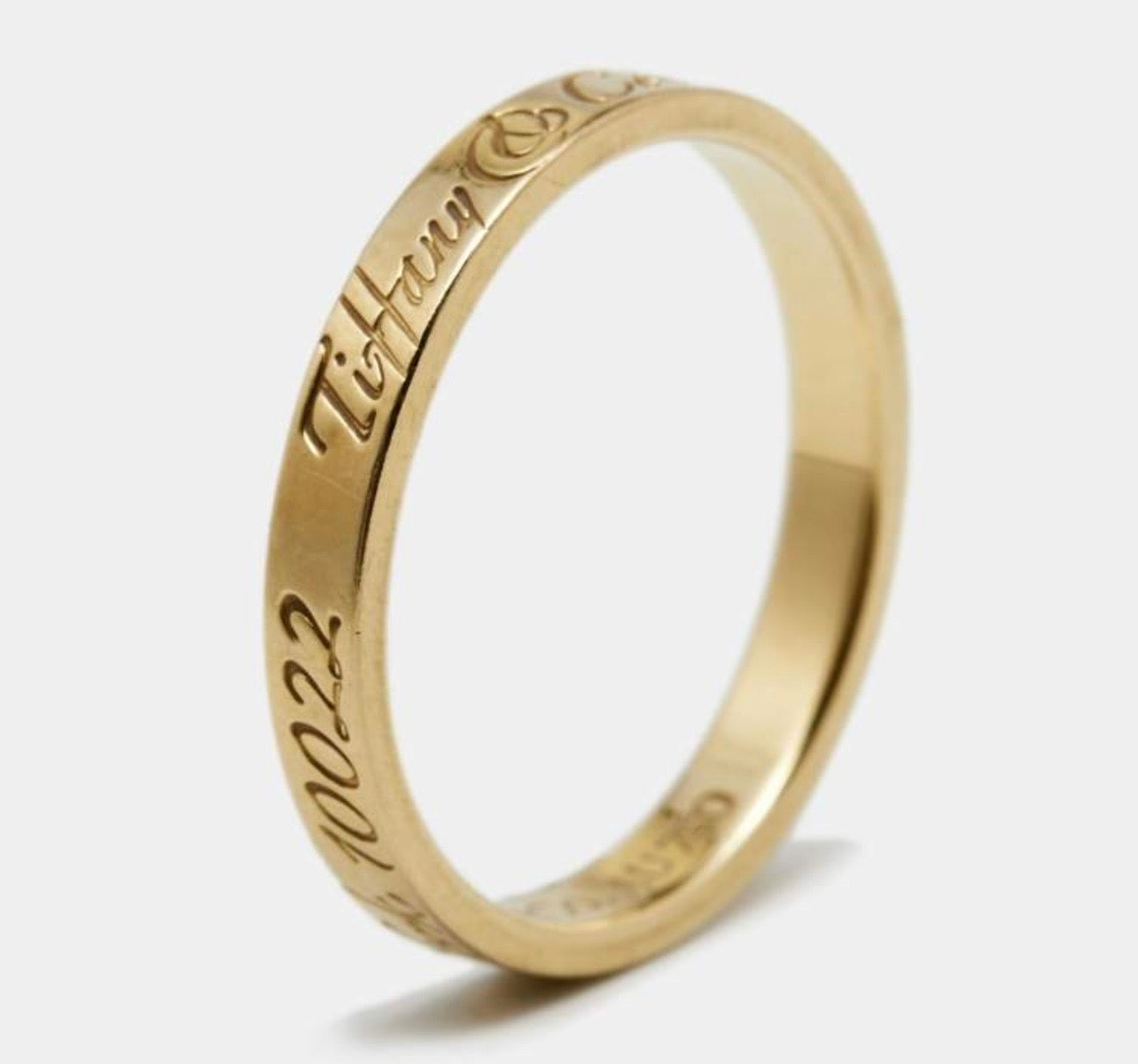 TIFFANY & CO. 18k Yellow Gold Notes Ring - Size 7