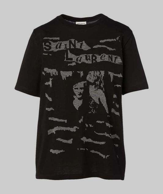 NEW* SAINT LAURENT Cotton Jacquard Oversized T-Shirt - Size M