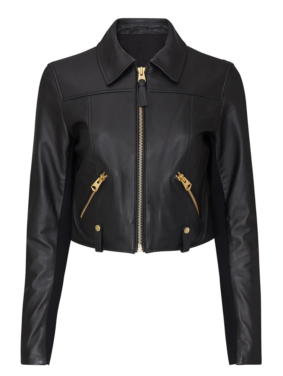 Mackage Black Leather Cropped Jacket - Size XS