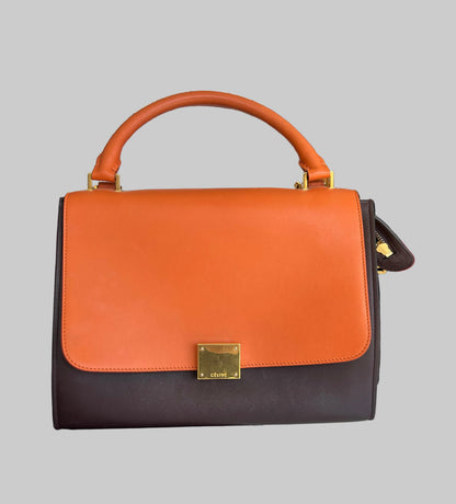 CÉLINE Trapeze Top Handle Bag With Strap