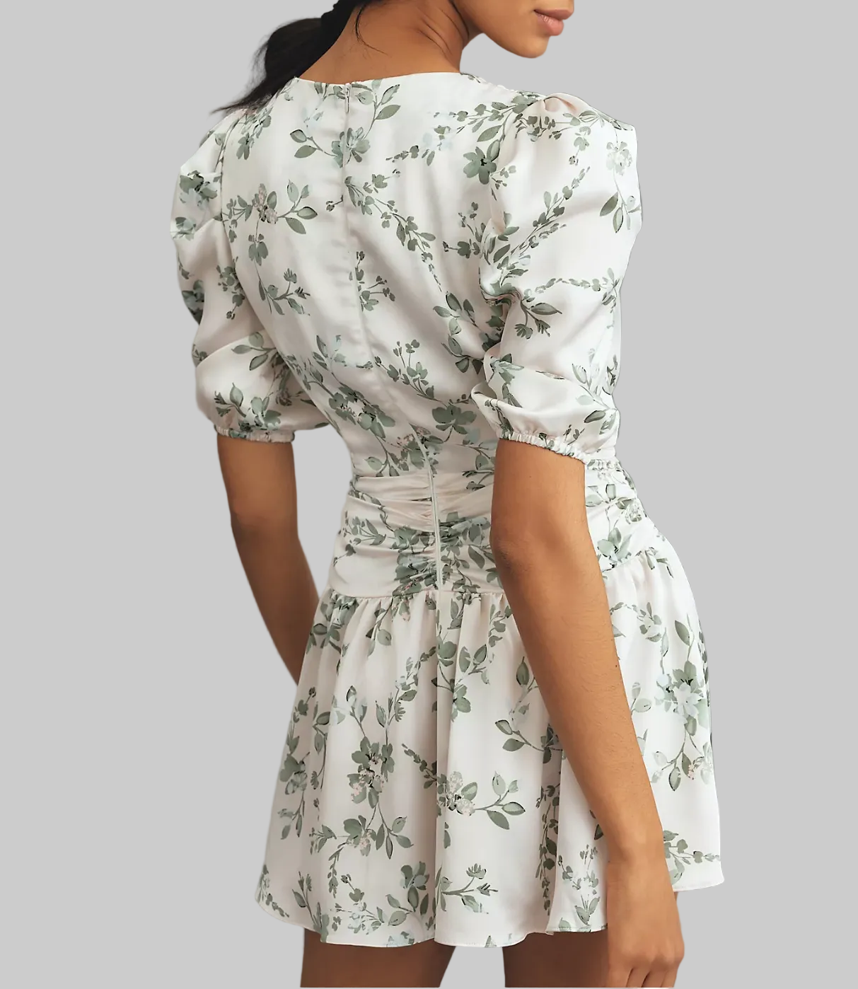 MISA Narcissa Short-Sleeve V-Neck Mini Dress - Size S