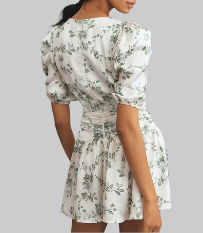 MISA Narcissa Short-Sleeve V-Neck Mini Dress - Size S