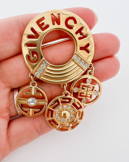 GIVENCHY Vintage Logo Brooch