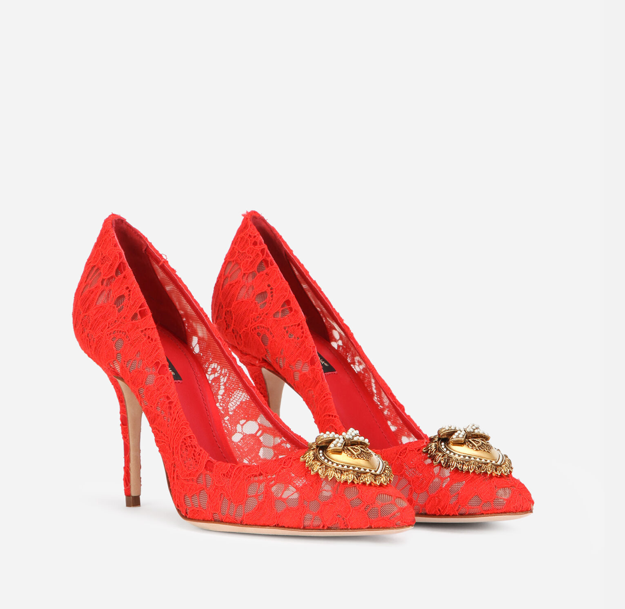 DOLCE & GABBANA Lace Mesh Bellucci & Bianca Pumps - Size 37.5