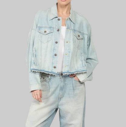 R13 Oversized Trucker Denim Jacket - Size M