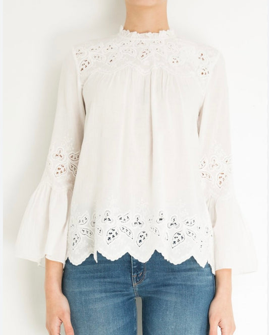 ULLA JOHNSON White Blouse - Size 6