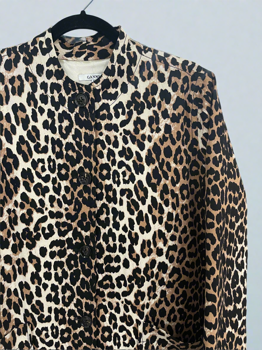 Ganni Leopard Jacket - Size 42