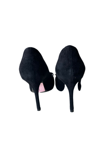 LOUIS VUITTON black suede pumps - size 35.5