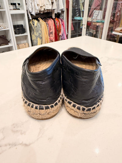 GUCCI Leather Guccissima Espadrille Flats - Size 39