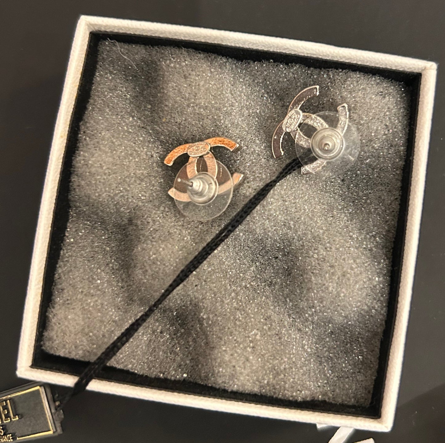 CHANEL Rhinestone CC Earrings