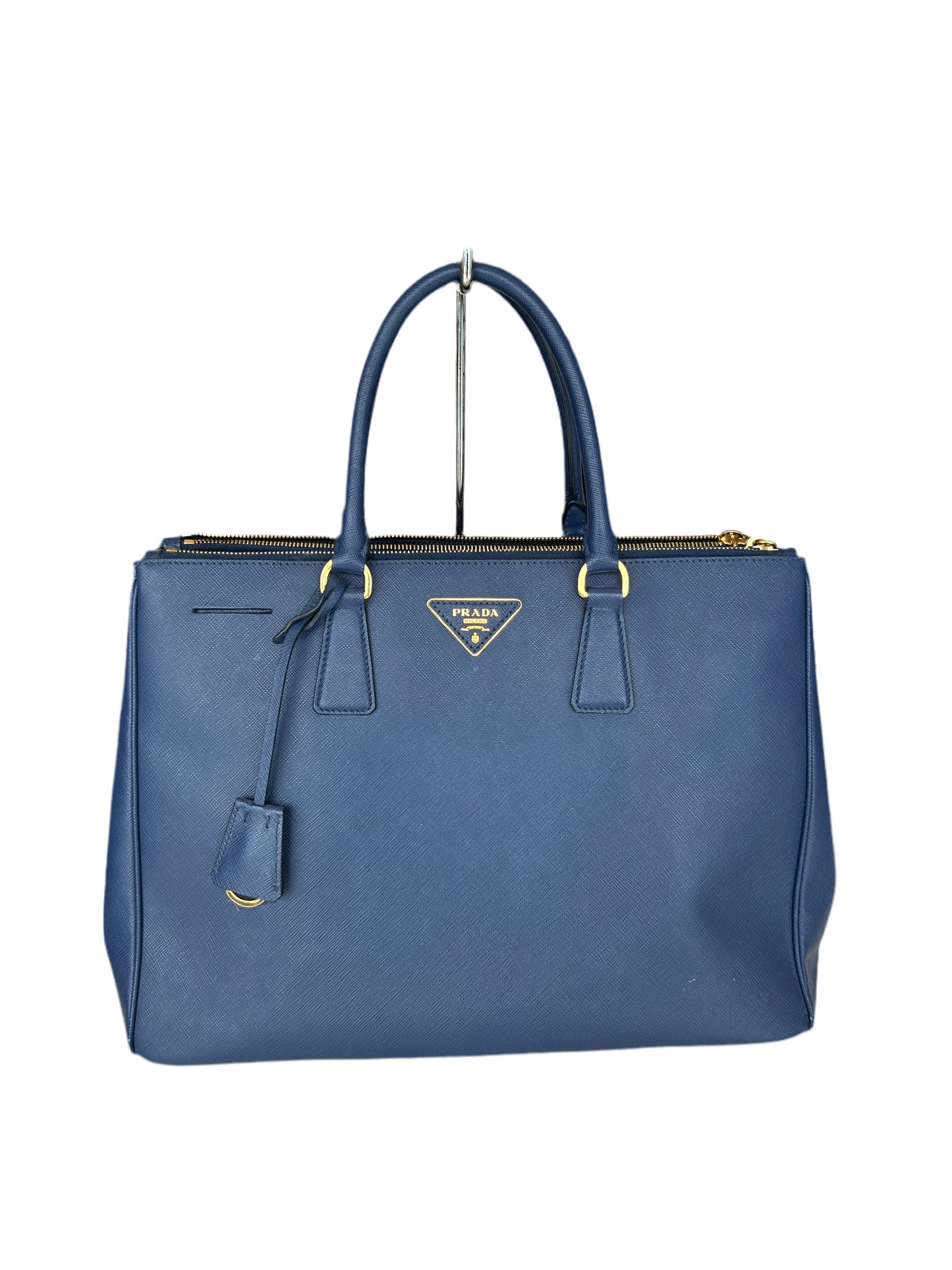 PRADA Navy Large Galleria Double Zip Tote