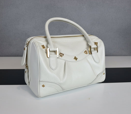 MCM White Bowling Bag