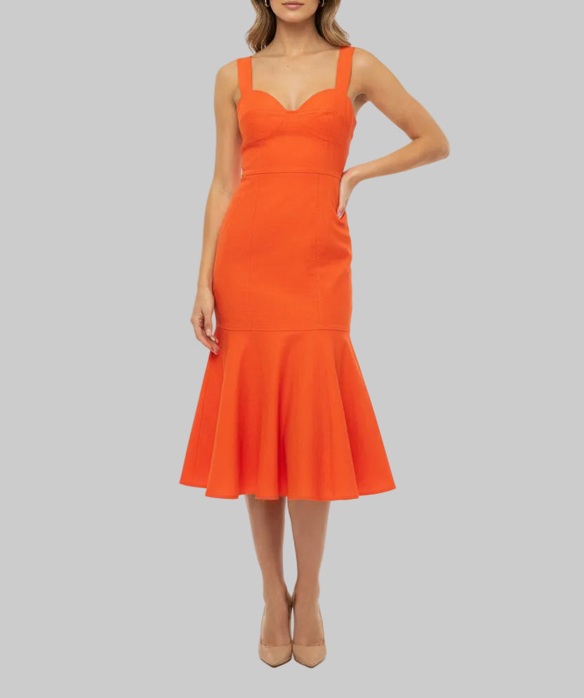 A.L.C. Orange Mermaid Dress - Size 6