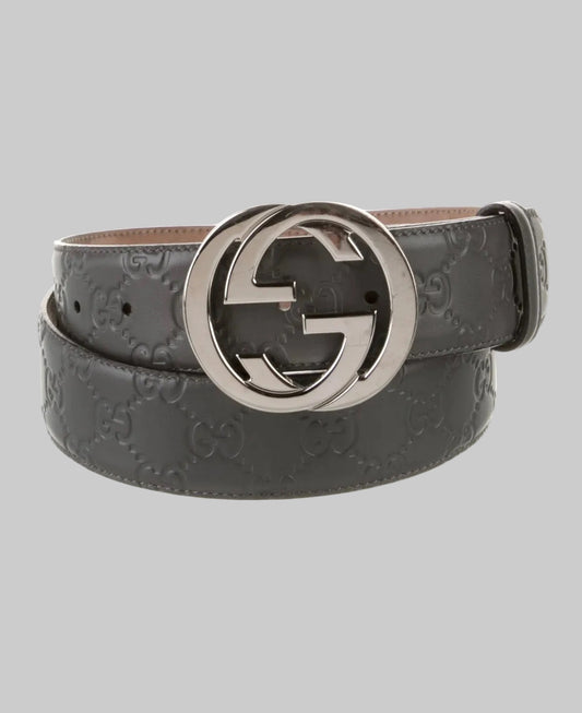 GUCCI Grey Guccissima Belt - Size 90/36