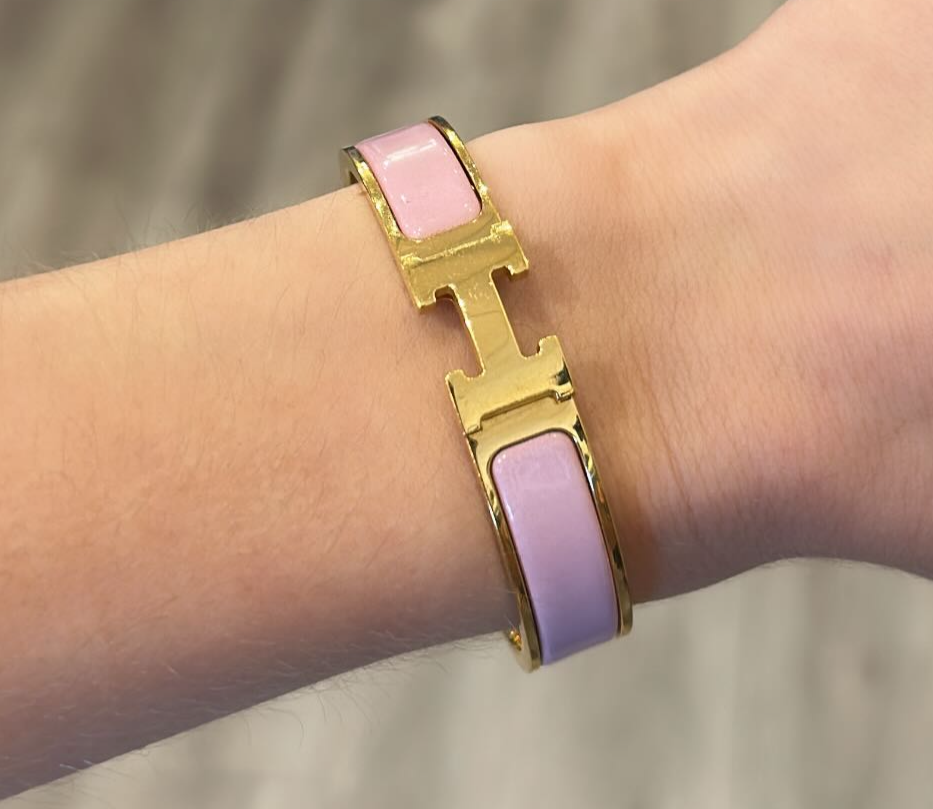 HERMES Clic H Bracelet Rose Nacarat