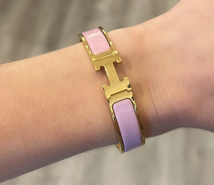 HERMES Clic H Bracelet Rose Nacarat