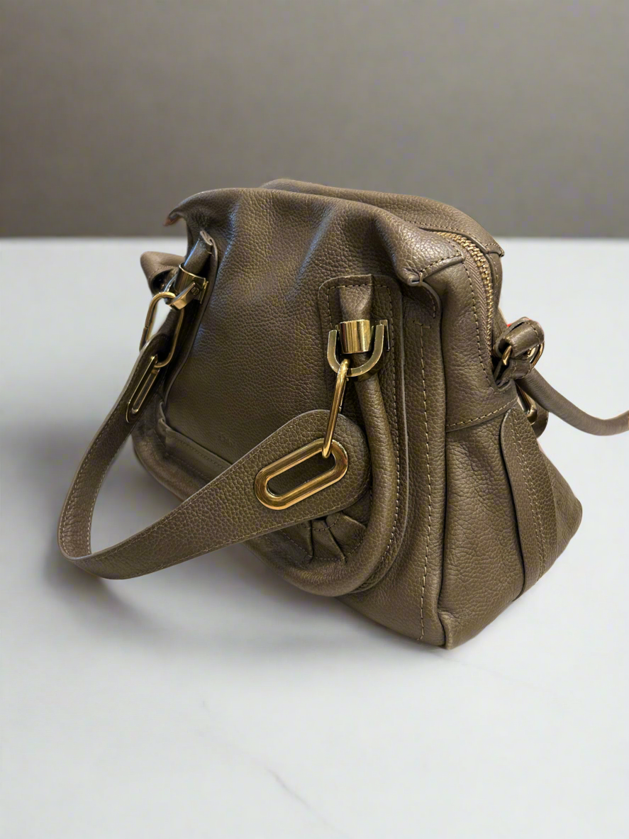 CHLOE Paraty Taupe Leather - Medium