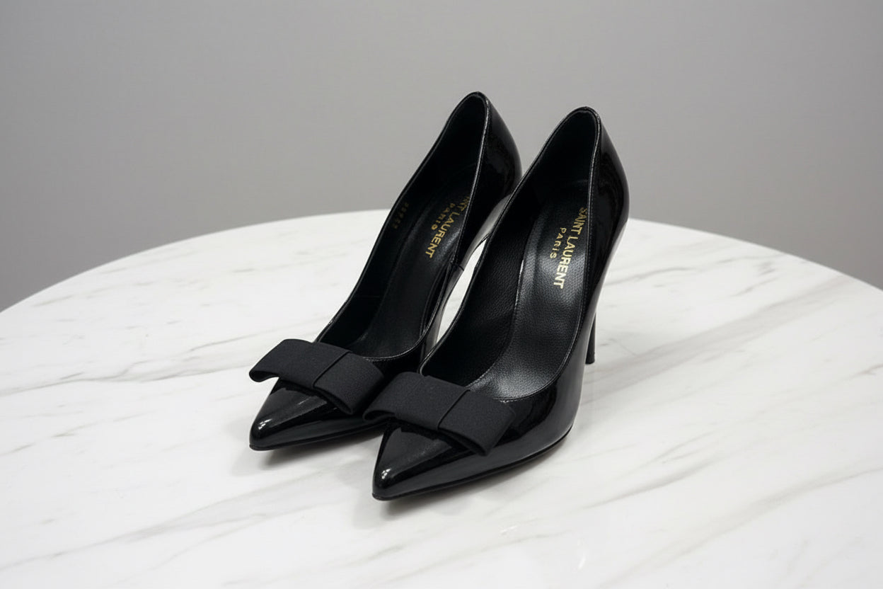 Saint Laurent Patent Bow Pumps - Size 37