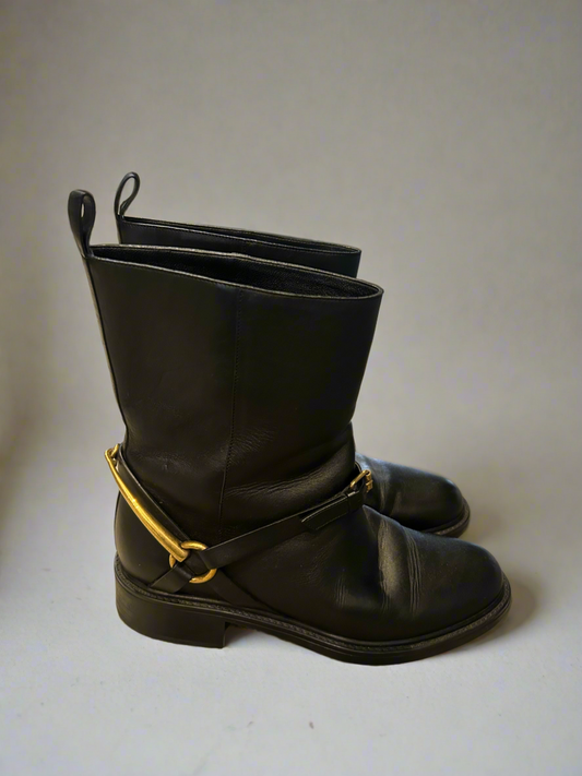 GUCCI Horsebit Moto Boots - Size 37