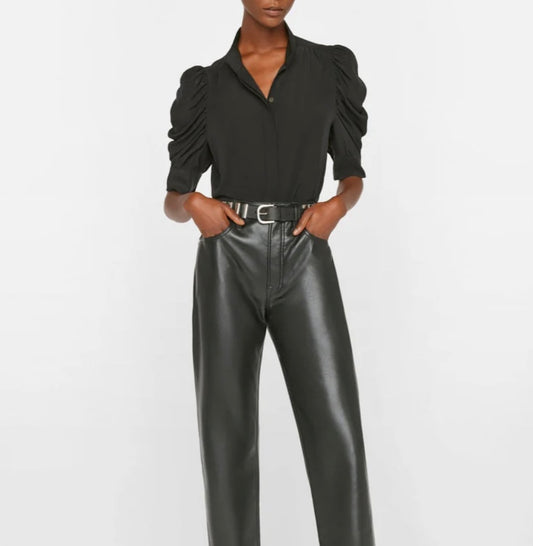 FRAME Black Silk Gillian Blouse - Size S