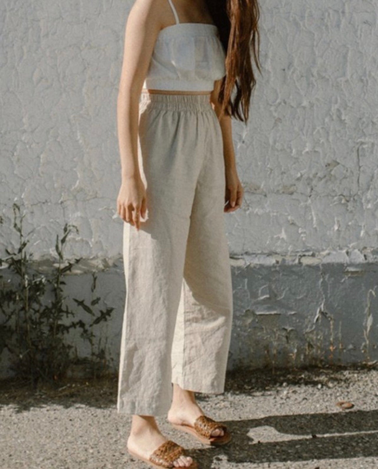 HARLY JAE Linen Cotton Cropped Pants - Size S