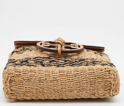 TORY BURCH Straw Miller Crossbody Bag