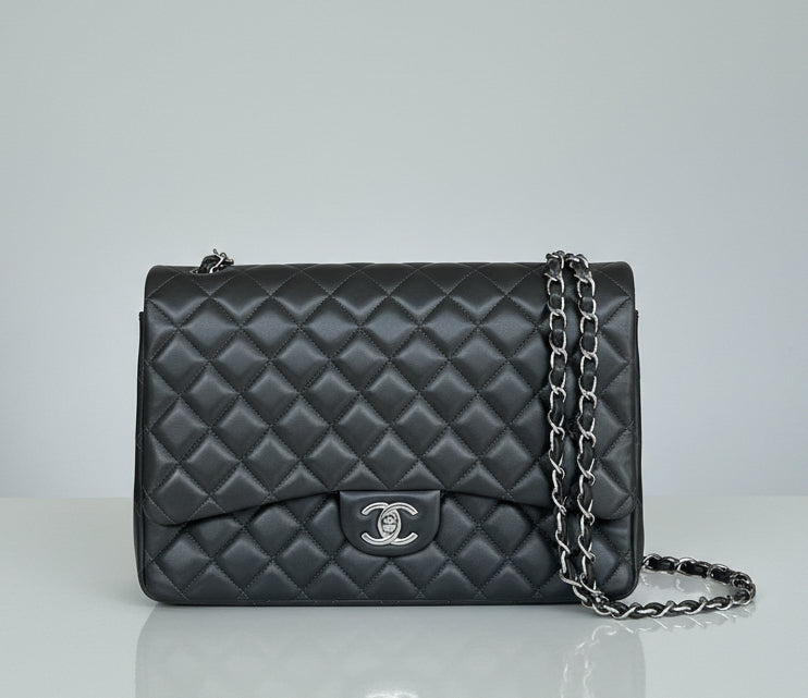CHANEL 2012 Quilted Lambskin Maxi Double Flap