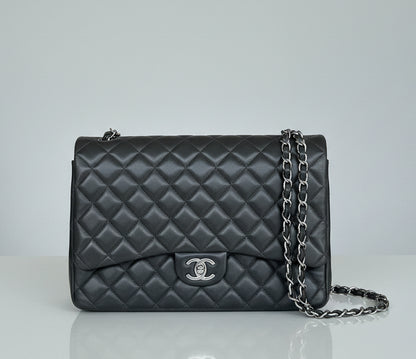 CHANEL 2012 Quilted Lambskin Maxi Double Flap
