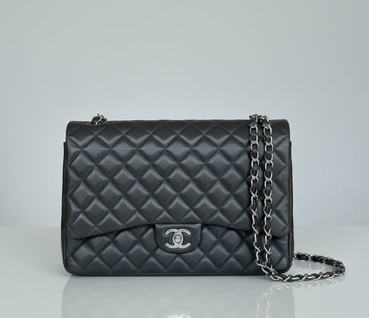 CHANEL 2012 Quilted Lambskin Maxi Double Flap