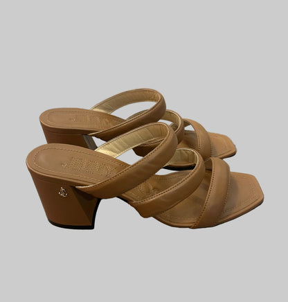JIMMY CHOO Auna 65 Leather Slides - Size 38.5