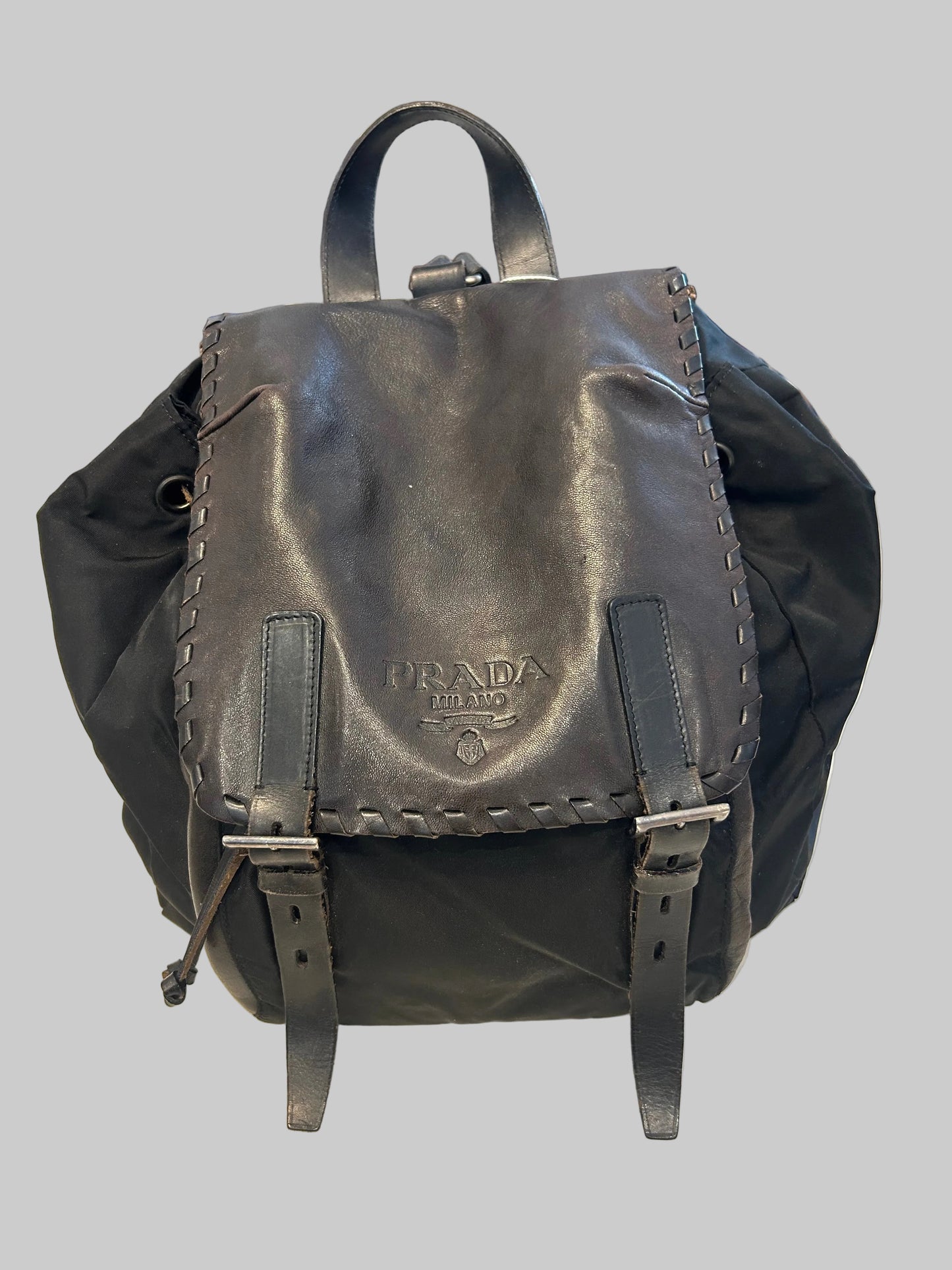 PRADA Vintage Leather & Nylon Backpack