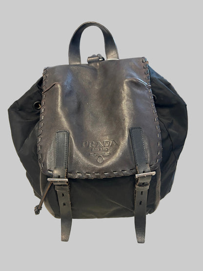 PRADA Vintage Leather & Nylon Backpack